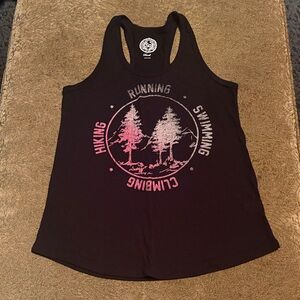 SO Black and Pink Graphic Tank Top